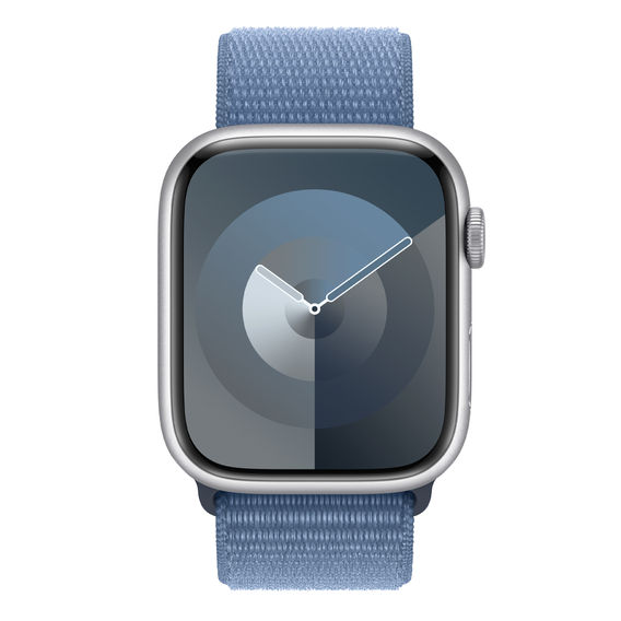 Apple Watch Series 9 Cellular - 45mm Silver Aluminium with Winter Blue Sport Loop