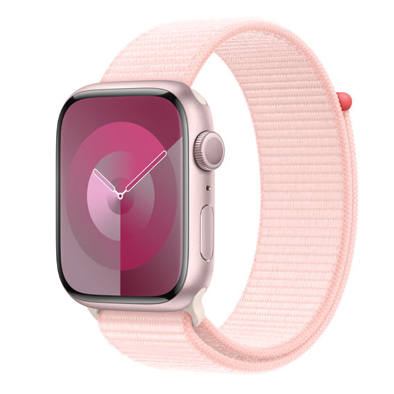 Apple Watch Series 9 Cellular - 45mm Pink Aluminium with Light Pink Sport Loop