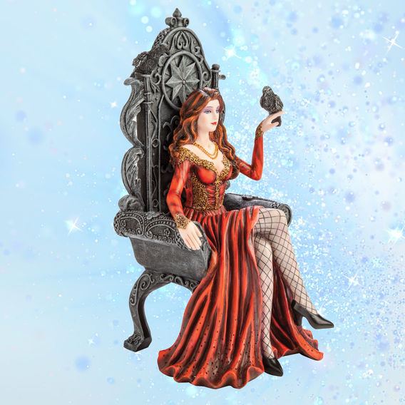 Red Queen On Throne With Raven