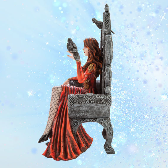 Red Queen On Throne With Raven