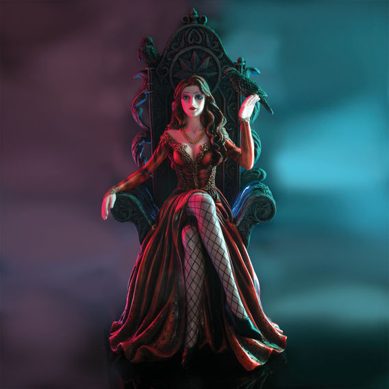 Red Queen On Throne With Raven