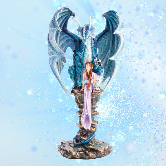 Blue Fairy Keeper Dragon Figurine