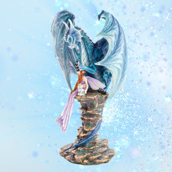 Blue Fairy Keeper Dragon Figurine