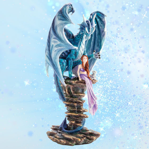 Blue Fairy Keeper Dragon Figurine