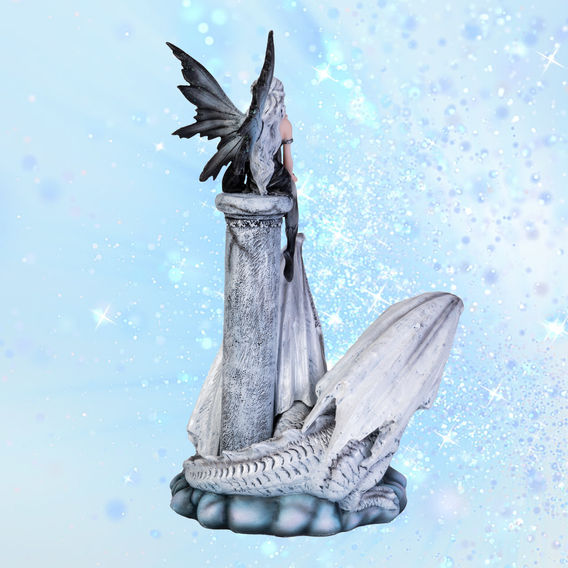 White Fairy Keeper Dragon Figurine