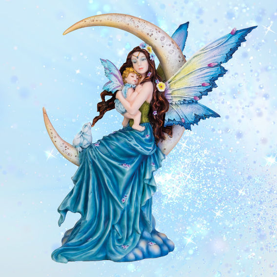 Moon Fairy With Child Figurine