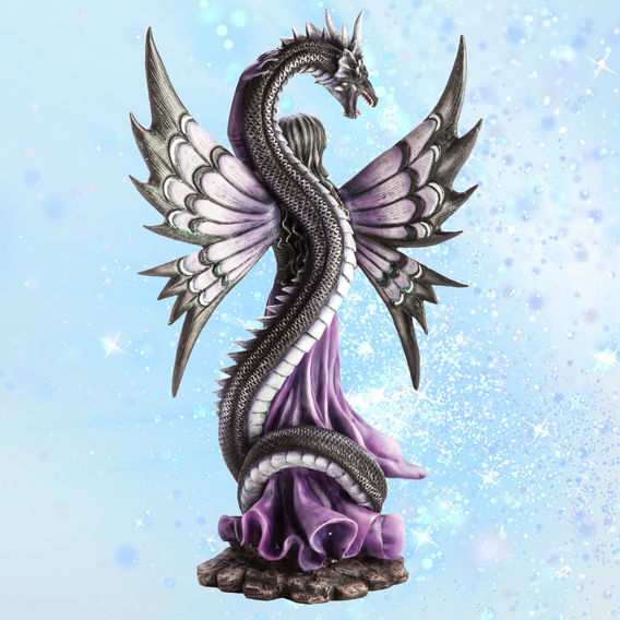 Purple Fairy With Black Serpent Figurine