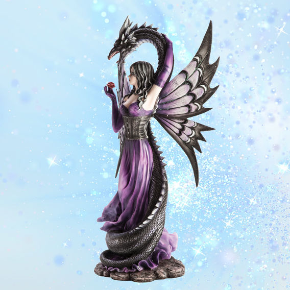 Purple Fairy With Black Serpent Figurine