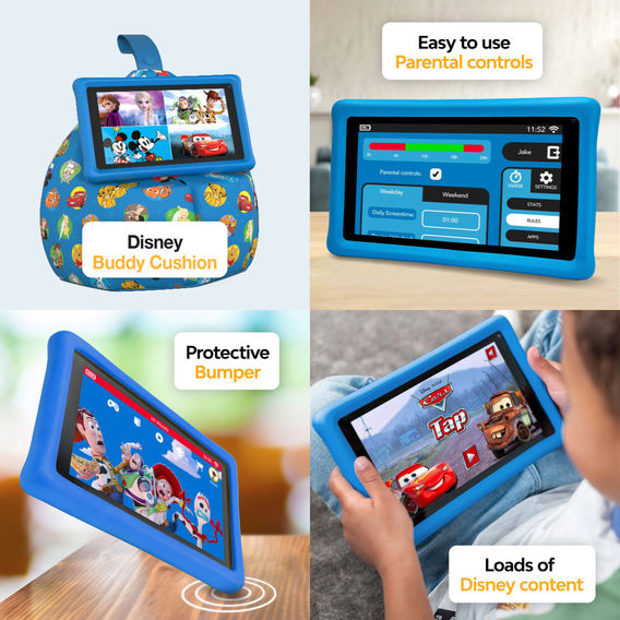 Pebble Gear Disney 7In Kids Tablet Bundle - Blue