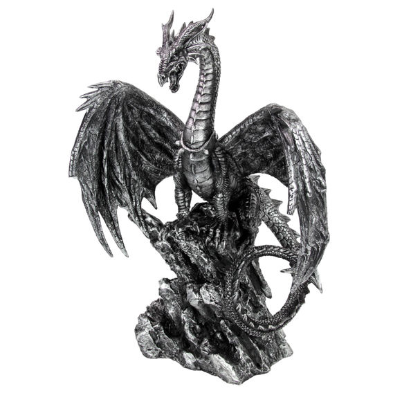 Antique Black Dragon on Cliff