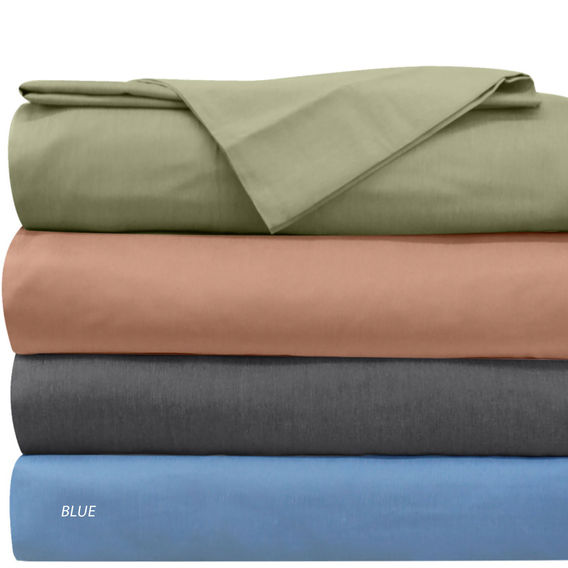 Bamboo Blend 6pc Sheet Set 4 Colours, 3 Sizes  - Sterling Blue Double