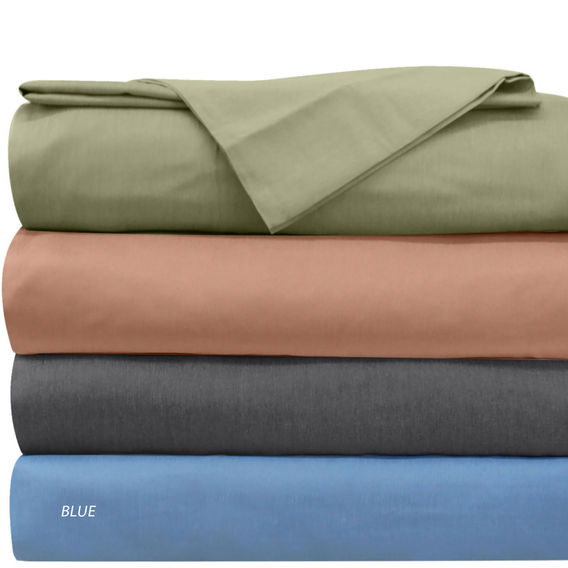 Bamboo Blend 6pc Sheet Set 4 Colours, 3 Sizes  - Sterling Blue Queen