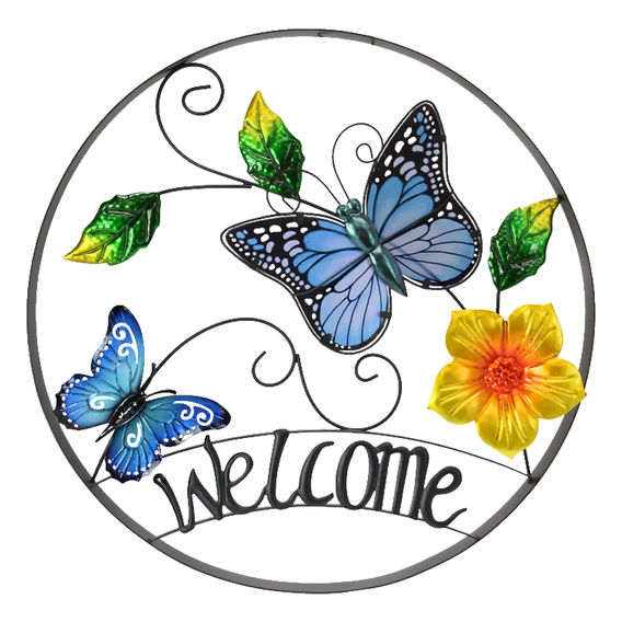 Butterfly Welcome Sign Wall Art