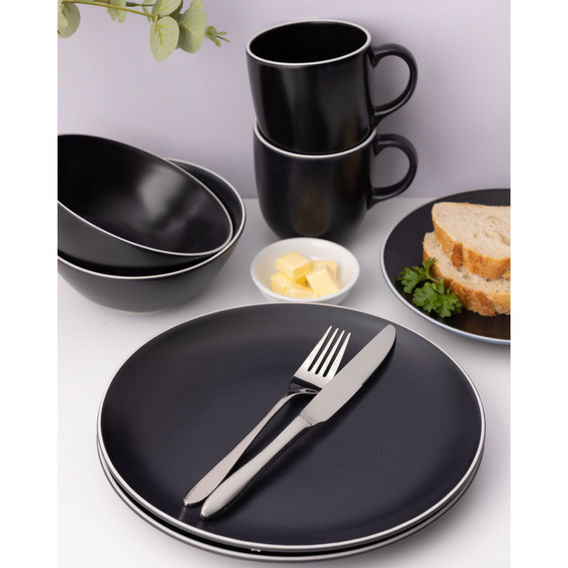 Mason Cash Stoneware 16pc Dining Set Black