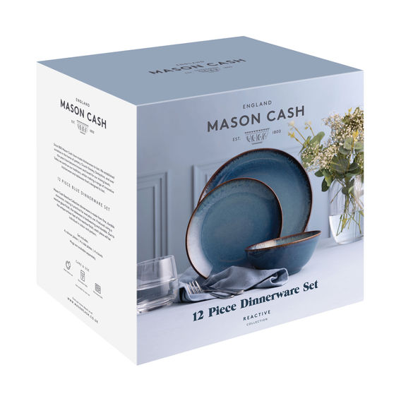 Mason Cash Stoneware 16pc Dining Set Reactive Blue
