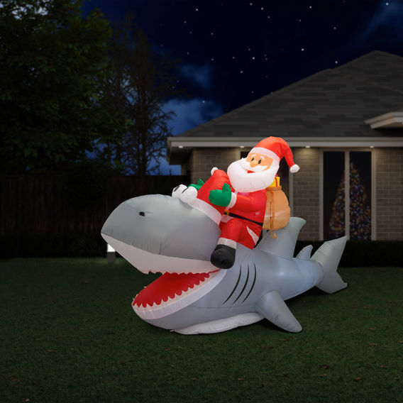 Festive Magic Airpower Santa Shark Rider 2.5m