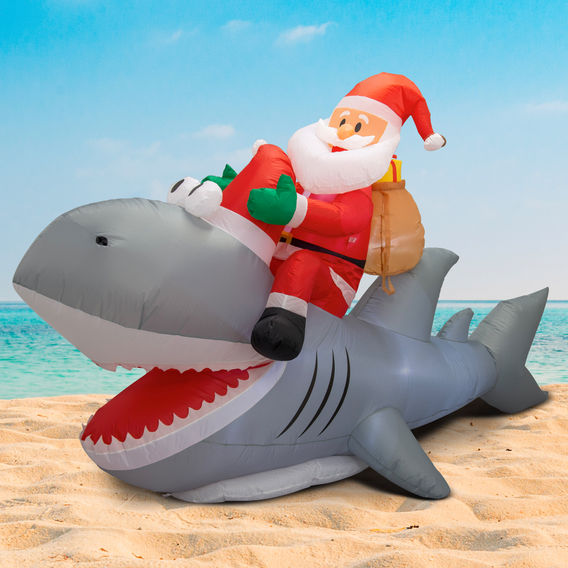 Festive Magic Airpower Santa Shark Rider 2.5m