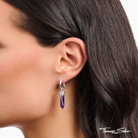 TS Cosmic Synthetic Amethyst Crystal Earrings