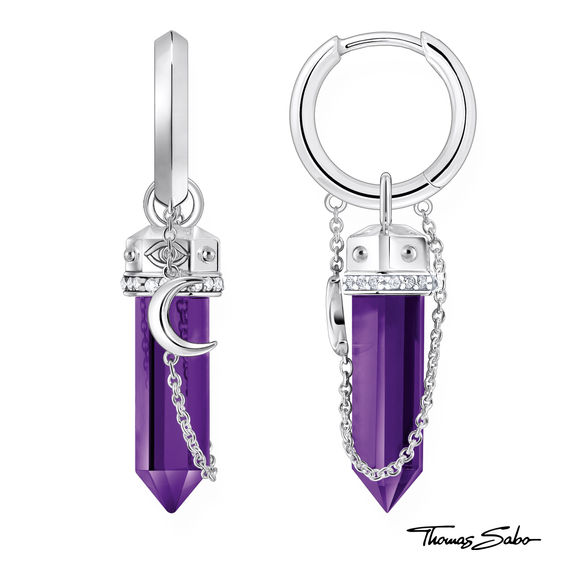 TS Cosmic Synthetic Amethyst Crystal Earrings