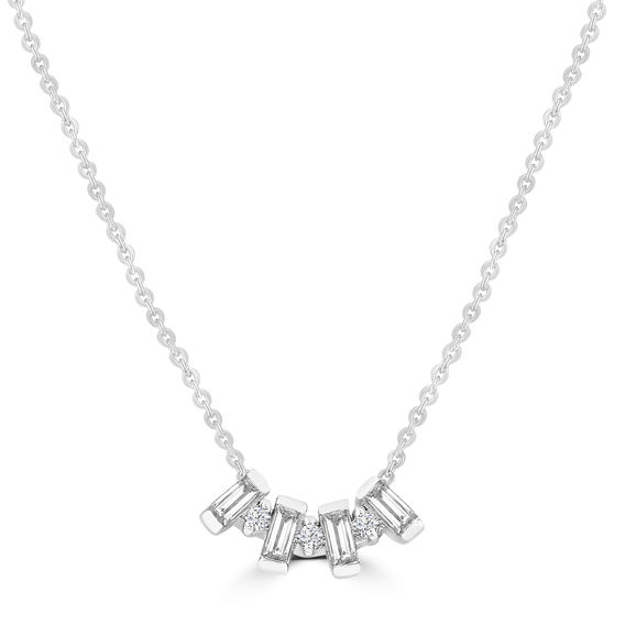 9K WG Diamond Pendant Necklace