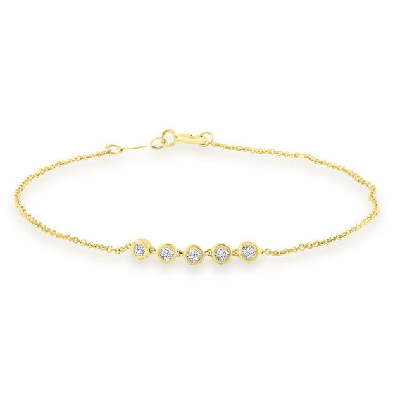 9K Diamond Bracelet - Yellow Gold