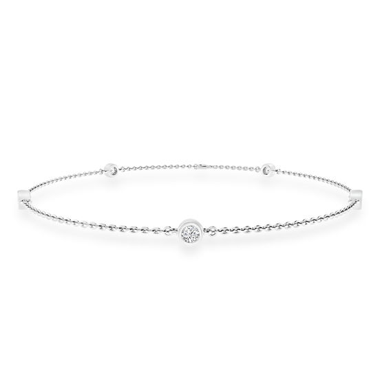 9K Diamond Bracelet - White Gold