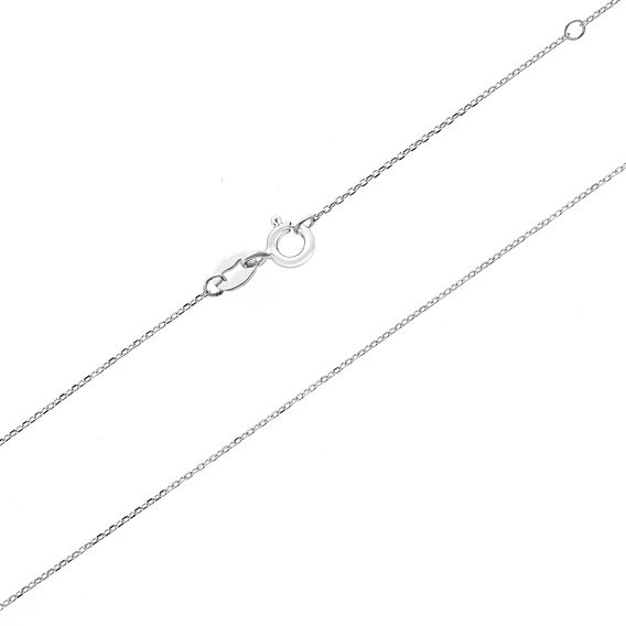 9K Fine Cable Chain 40 - White Gold