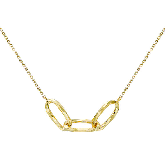 9K Yellow Gold Twist Oval Pendant