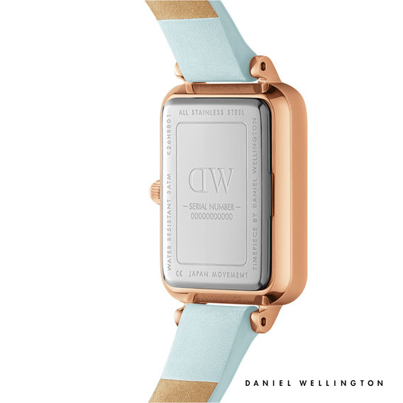 Quadro Bluebell Rose Gold Leather Watch