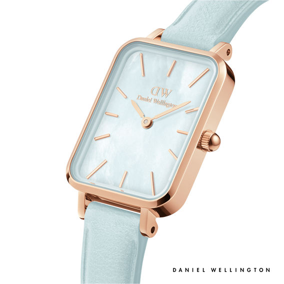 Quadro Bluebell Rose Gold Leather Watch