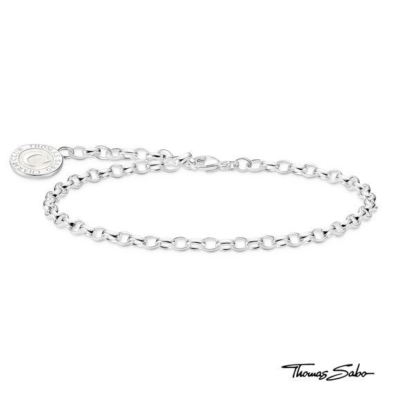 TS Silver Fine Belcher Bracelet with Charms