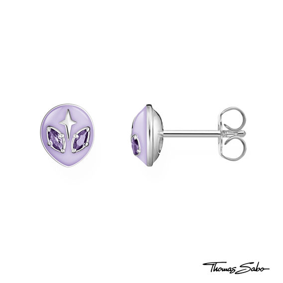 TS Purple Alien Stud Earings