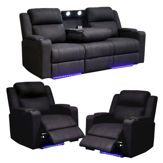 Academy 3-Seater Bundle Black