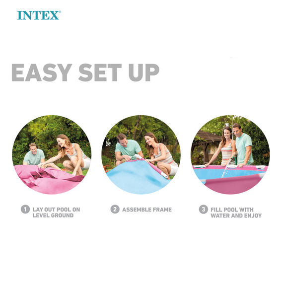 Intex Pink Metal Frame Pool Set