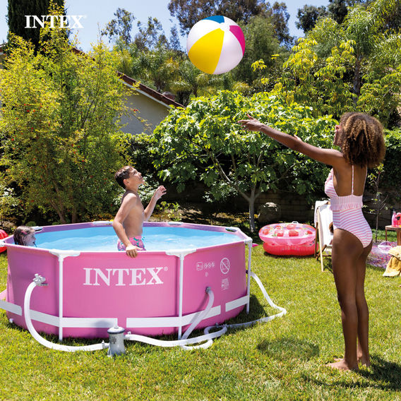 Intex Pink Metal Frame Pool Set