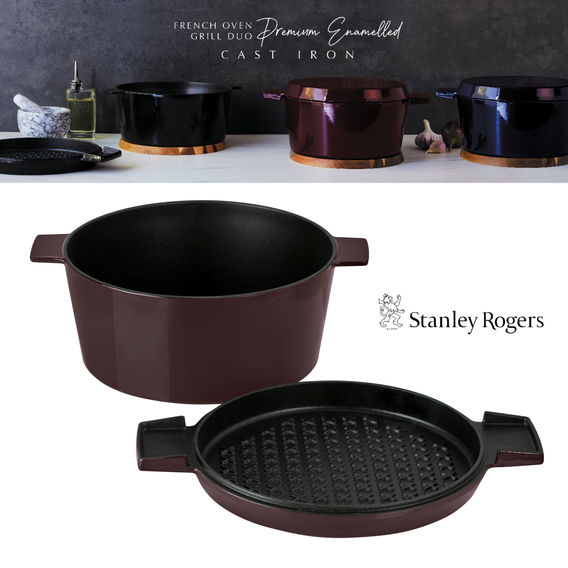 Stanley Rogers Cast Iron French Oven - Gloss Bordeaux