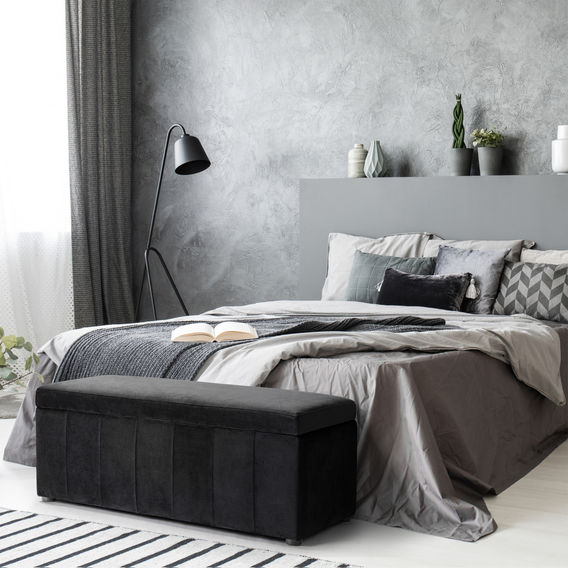 Becca Storage Ottoman - Black 