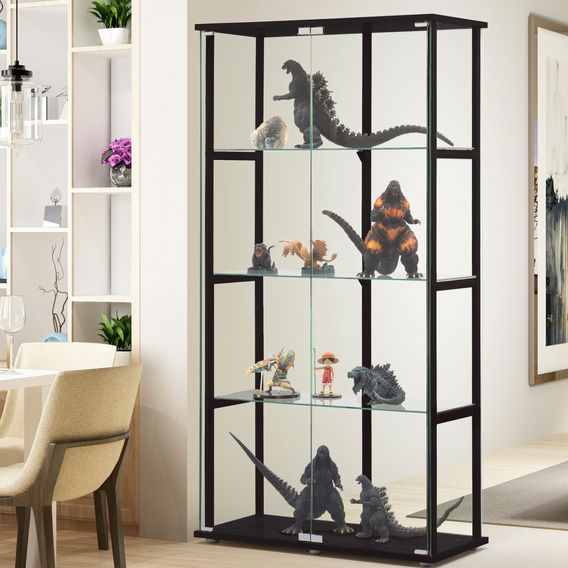 East Glass 4-Tier Display Cabinet