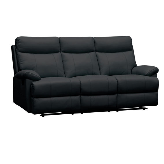 Martin Leather Recliner Suite Black