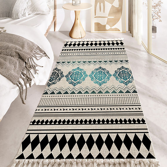 SOGA Boho Blue Motif Rug