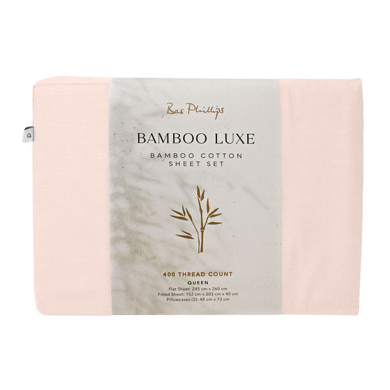 Bas Phillips Bamboo/Cotton Sheet Set in Blush - Queen