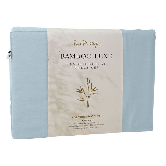 Bas Phillips Bamboo/Cotton Sheet Set in Blue - Queen