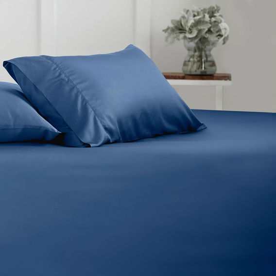 Bas Phillips Bamboo/Cotton Sheet Set in Navy - Queen