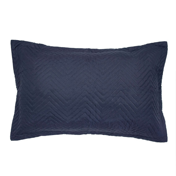 Bambury Embossed Coverlet Set in Navy - Q/K