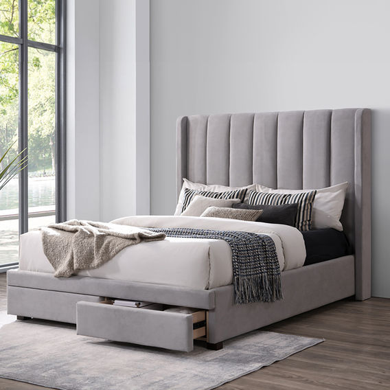 Perrisa Storage Bed in Beige - Queen