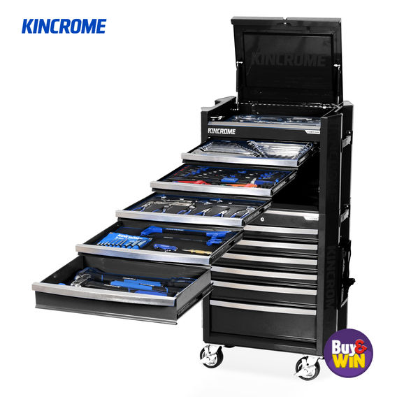 Kincrome Contour® Workshop Tool Kit 299PC 11 Drawer 29” Black