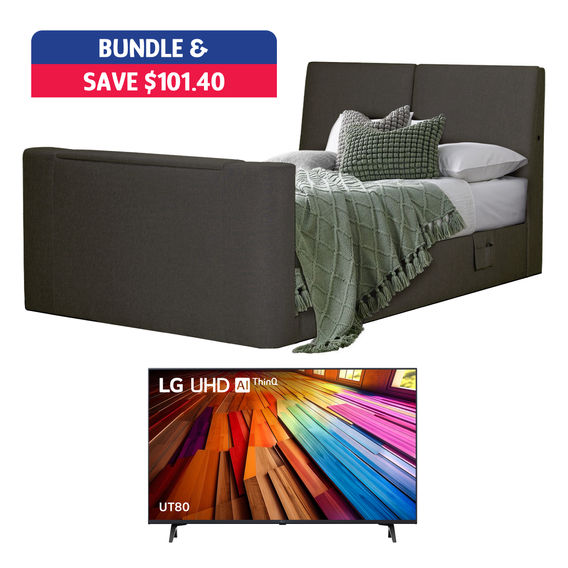 Galaxy TV Bed Bundle Charcoal - Queen