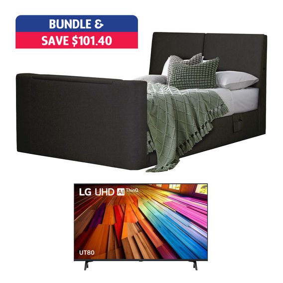 Galaxy TV Bed Bundle Black - Queen