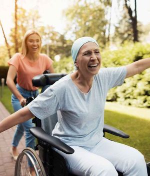 Cancer patient enjoying her time.