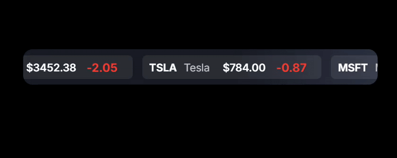 A stock price horizontal slider as in stock market